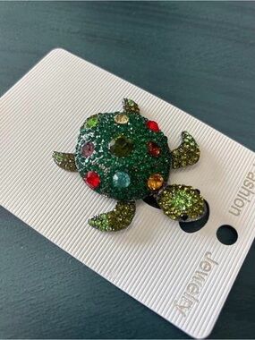 Sparkling Green Turtle Hair Clip for Kids